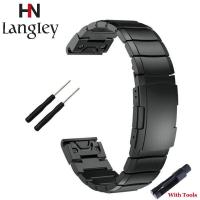 ราคา Zhangeer คุณภาพสูงสแตนเลสสตีลแท้สำหรับGarmin Forerunner 935 Fenix 5 Fenix 6สายรัดข้อมือ20มม 22มม 26มม สายรัดเครื่องมือ (4659146784)