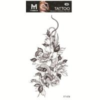 ราคา COCOJEWELRY ใหม่สีดำดอกไม้สักสติ๊กเกอร์สีดำและสีขาวร่างภาพใหญ่เซ็กซี่เลดี้สักสติกเกอร์ (15600907279)