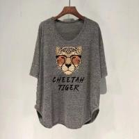 ราคา COD Oversize Women เสื้อยืดคอกลม แขนสั้น พิมพ์ลาย ทรงหลวม โอเวอร์ไซซ์ พลัสไซซ์ 40 150 กก (19376467107)