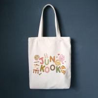ราคา Totebag BTS kpop ผ้าใบเกาหลี jungkook Jimin taehyung (20576606593)