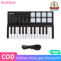 ราคา Worlde PANDA MINI Portable MINI 25 Key USB Keyboard และ Drum Pad MIDI CONTROLLER (21314569519)