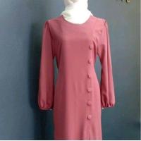 ราคา ก 91 เดรสยาวผ้าBZ ผ้าสลาฟ แต่งกระดุม จีบทวีป (21092317502)