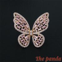 ราคา The Panda Kpop Micro inlaid Zircon Butterfly Brooch High end Anti glare Corsage Fine Jewelry Gift (17117900619)