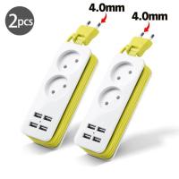ราคา 4 0 4 8 EU KC plug เต้ารับปลั๊ก KR แบบพกพาปลั๊กต่อขยายแบบพกพา2AC กับ4ช่องเสียบ USB ผนังที่ชาร์จเต้ารับบนโต๊ะเดินทาง (21171310054)