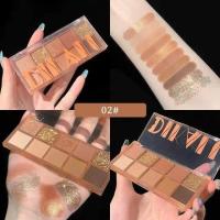 ราคา 10 Colors Eyeshadow Pearly Matte Earth Color Eyeshadow Palette Shiny Sequins Eye Shadow Eye Pigments Long Lasting Makeup Glitter (20682321266)