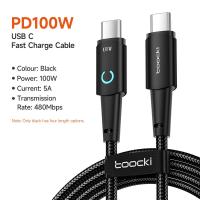ราคา สาย USB LED Toocki 100W 60W LED สายชาร์จเร็ว USB C ข้อมูล Type C สายสำหรับ Huawei P50 Xiaomi POCO X3 Samsung S22 (20130549358)