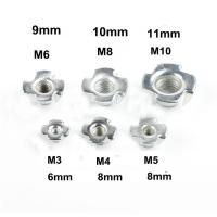 ราคา 10pcs lot M3 M4 M5 M6 M8 M10 Zinc Plated Four Claws Nut Speaker Nut T nut Blind Pronged Tee Nut Furniture Hardware (17319970693)