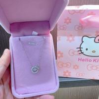 ราคา Cartoon Hello Kittys Sterling Silver Necklace Cute Clavicle Chain Necklace Best Friends Lover Couple Matching Pendant Jewelry (20348405176)