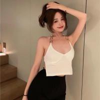 ราคา เสื้อสายเดี่ยวโชว์หลัง คอวี คล้องคอ เสื้อครอปสีขาว สายเดี่ยวเอวลอย แฟชั่นผู้หญิงราคาถูก (14174758389)