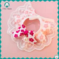 ราคา ปลอกคอสัตว์เลี้ยงลูกแมวและสุนัขเครื่องประดับลูกไม้ลายดอกไม้โบว์ผ้าเช็ดน้ำลายปลอกคอแมว (17941875323)