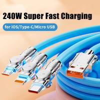 ราคา ZHIKEสายชาร์จ 3 in1 สายชารท 3 หัวType C iOS Micro to USB พร้อมหัวชาร์จ 240W หัวชาร์จ typ c สายชาจ สายชาต usb สายชาร์จ 3 in 1 adpter 6A เหมาะ สายชาร์จเกมยาว สำหรับ OPPO VIVO iPhone Android REALME (2117