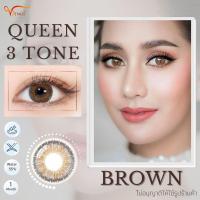 ราคา คอนแทคเลนส์ Queen 3 tone Brown ยี่ห้อ Beautylens ค่าสายตาปกติ 1000 (20759657755)