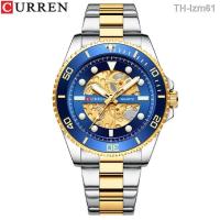ราคา นาฬิกาผู้ชาย CURREN card Ryan 8412 men casual watch mechanical wind hollow out creative quartz luminous steel belt (18963871278)