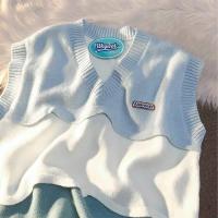 ราคา Hanlu เสื้อกั๊กไหมพรมผู้ชาย เสื้อแขนกุดผ้าถักคอวีญี่ปุ่นเสื้อแขนกุดผ้าถักแฟชั่นฤดูใบไม้ผลิและฤดูใบไม้ร่วงเสื้อกันหนาวแขนกุด (20742975696)