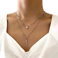 ราคา Crystal Zircon Heart Star Charm Layered Pendant Necklace Set for Women Charms Fashion Square Rhinestone Female Vintage Jewelry (20359794204)