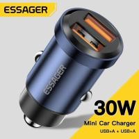 ราคา Essager อะลูมินัมอัลลอยที่ชาร์จแบตในรถ Type C เอาต์พุตพอร์ตคู่ยูเอสบี30W ที่ชาร์จแบตในรถเร็วเหมาะสำหรับ iPad Pro 2021 iPhone 13 Pro Max Samsung ชาร์จโทรศัพท์ (20183760690)