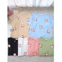 ราคา เสื้อยืดแฟชั่น ป้ายChom อก42 ยาว25 ผ้ายืด ผ้าเด้งเกาหลี คอกลม แขนสั้น งานปักดอกไม้ ดีเทลสวย ดูดี เนื้อผ้าดีมาก ผ้านุ่ม ใส่สบาย ไม่ร้อน ไม่ต้องรีด สีตามรูป อาจมีผิดเพี้ยนบ้างเล็กน้อย (20572103834)