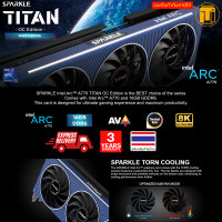 ราคา การ์ดจอ ARC 770 OC Sparkle รุ่น Titan 16GB GDDR6 DisplayPort x3 HDMI x1 สินค้ามีประกัน (20900032677)