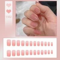 ราคา NaiIs เล็บปลอม24ชิ้นกับ GIue Short Iong เล็บปลอม Rt Lce Camellia แป้งไข่มุกเล็บโปร่งใส (20825980078)