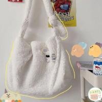ราคา PLOVER จัดส่งฟรี สินค้าพร้อมส่ง Fluffy กระเป๋าผู้หญิงสะพายพาดลำตัวกระเป๋าสะพายไหล่กระเป๋าผ้ากำมะหยี่กระเป๋าโท้ทกระเป๋านักเรียนกระเป๋าเดินทาง (20817445720)
