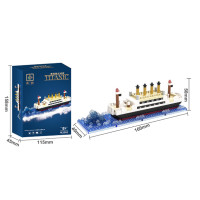 ราคา 1878PCS เรือสำราญไททานิคสำหรับเด็ก โมเดลเรือ DIY บล็อกตัวต่อขนาดเล็ก อิฐ ของเล่นเด็ก (20349406168)