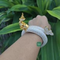 ราคา กำไลพญานาค ขนาดปรับไชส์ได้ สีขาว (21210541493)