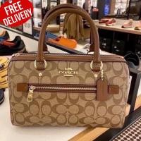 ราคา ของแท้100 กระเป๋า COACH F83607 ROWAN SATCHEL IN SIGNATURE CANVAS (13898479393)