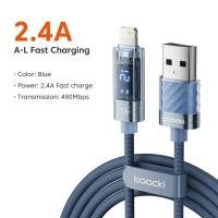 ราคา Toocki 60W 100W Transparent Data Charging Cable Type C To Type C for Macbook Pro IPad Auto Power Off with LED Light 5A PD Fast Charging Cable for Samsung S23 S22 Ultra S21 S20 Note 20 Huawei Xiaomi (2