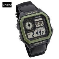 ราคา Velashop นาฬิกาข้อมือผู้ชายคาสิโอดิจิตอล Casio StandardDigital สายผ้าสีดำ รุ่น AE 1200WHB 1BVDF AE 1200WHB 1B AE 1200WHB (2074580)