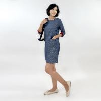 ราคา PORTLAND ชุดเดรสแขนยาวพิมพ์ลาย Sleeves Polka Dot Printed Dress Navy (19590301781)