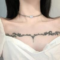 ราคา ชุดผีเสื้อ Choker เกาหลี IG Rhinestone Light Luxury Niche เป็นสร้อยคอกระดูกไหปลาร้าบาง (15594109220)