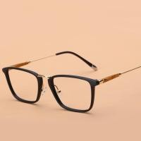 ราคา กรอบแว่นตาผู้ชายกรอบเต็มสีดำ TR90แฟชั่นแนววินเทจสไตล์เกาหลีสามารถใส่กับกรอบแว่นสายตาสั้นได้กรอบแว่นตาทรงเหลี่ยมขาเล็กสำหรับผู้หญิงหน้ากลม (11955475775)