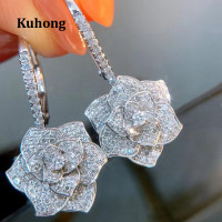 ราคา ต่างหูแฟชั่น Kuhong หรูหราสำหรับผู้หญิงเพชรสังเคราะห์เต็มรูปแบบ Bling Bling อุปกรณ์เสริมหูหญิงเต้นรำปาร์ตี้เครื่องประดับแปลกใหม่ (19795252579)