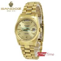 ราคา ผ่อนชำระ สูงสุด 10 เดือน Sandoz นาฬิกาข้อมือผู้ชาย สายสแตนเลส รุ่น SD89440GG01 สีทอง หน้าปัดทอง (13222077953)