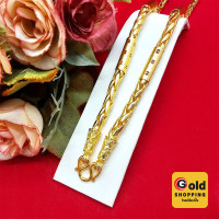 ราคา สร้อยคอทองลายสี่เสาโปร่งคั่นปล้องตัดลาย ความยาว 24 นิ้ว น้้ำหนักเทียบเท่า 5 บาท ใส่แทนทองแท้ได้ ทองหุ้ม ทองชุบ ทองปลอม (20119386254)