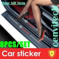 ราคา 8Pcs คาร์บอนไฟเบอร์ประตูรถ Sill Strip Protector สำหรับ Toyota Avanza Innova Wigo Hilux Fortuner Altis Grandia Hiace Commuter Rush Vios CRV (21050444939)