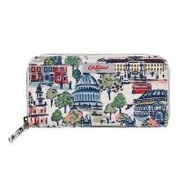 ราคา BF Cath Kidston กระเป๋าเงินแบบยาว Continental Zip Wallet Water Resistant กันน้ํา Matt Oilcloth Long Zipped Purse ฉากลอนดอน Mini London View in Dark Cream Color สีครีม 114 (20836407289)