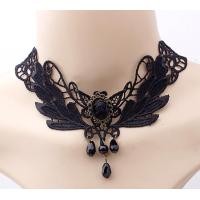 ราคา Gothic Lace Choker Necklace Vintage inspired Halloween Necklace Steampunk Halloween Choker Black Beaded Flower Choker Vintage Lace Choker Necklace (19958776862)