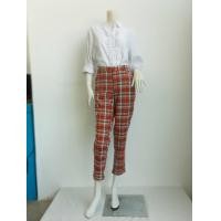 ราคา GSP จีเอสพี Stephanie กางขายาวสีแดงลายสก็อต ขาทรงกระบอก กางเกงขายาวผญ OWP50RE (14404425254)