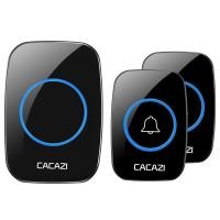 ราคา CACAZI กริ่งประตูไร้สาย A10 2เครื่องส่งสัญญาณ1ตัวรับสัญญาณ100 240V กันน้ำ300ม กระดิ่งประตูบ้าน38กริ่งประตู (17647397146)