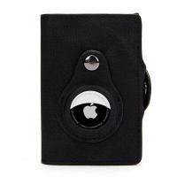 ราคา Ultra thin MensLeather Wallet with RFID Protection Push Up Card Holder with Apple AirTag Cover without Air Tag (20476185765)