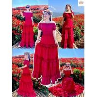 ราคา เดรสเจ้าหญิง ชุดแดง คริสมาสต์ เดรสสีแดง เดรสยาว ชุดเที่ยว ชุดไปทะเล วาเลนไทน์ ตรุษจีน ชุดออกงาน (16989028521)