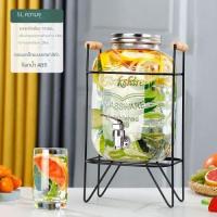 ราคา ตู้เย็นกาน้ำเย็นขวดแก้วใส่น้ำผลไม้ถังเครื่องดื่มถังโค้กพร้อมก๊อกน้ำเพิ่มความหนากาน้ำชาผลไม้สำหรับฤดูร้อนความจุขนาดใหญ่ (20816539801)