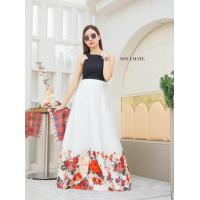 ราคา กระโปรงผ้าโฟมลายดอกไม้ ยาว40นิ้ว มีซิปด้านหลัง เอวยืด27 34นิ้ว (20865315695)