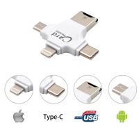 ราคา การ์ดรีดเดอร์ 4in1 เพื่อการถ่ายโอนย้ายข้อมูล รองรับเมมโมรี่การ์ดสูงสุดถึง 128GB สามารถใช้ได้ 4ระบบ แอนดรอย แอนดรอยtype c ไอโฟน และคอมพิวเตอร์ สีขาว (366211183)