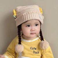 ราคา ส่งเร็วพิเศษ Hatgogo หมวกไหมพรมเด็กหญิง หมวกไหมพรมเด็กถักเปีย (20420994526)