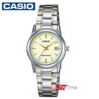 ราคา Casio Womens Watch นาฬิกาข้อมือผู้หญิง สายสแตนเลส 2 กษัตริย์ รุ่น LTP V002SG 9AUDF (2264290577)