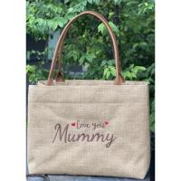 ราคา โปรโมชั่นฟรีริบบิ้น กระเป๋าปักชื่อ ผ้าแคนวาส กระเป๋าผ้า minimal Vintage ของขวัญ งานตัดเย็บในไทย (20578120969)