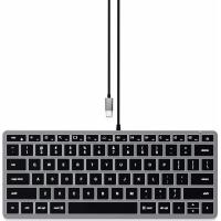 ราคา Satechi Slim W1 Wired Backlit Keyboard Illuminated Keys USB C Connection Compatible with 2022 MacBook Pro Air M2 2021 MacBook Pro M1 Pro Max 2021 iMac 2020 Mac Mini 2021 iPad Pro M1 W1 Space Gray (204