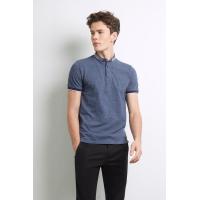 ราคา LTD เสื้อโปโลคอจีนปกสองชั้น ผู้ชาย สีน้ำเงินเข้ม Double Banded Collar Polo Shirt 03468 (20220728619)